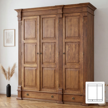 GARDRÓBSZEKRÉNY PRESTIGE (D-SAW-68 A1) BARNA LAKK