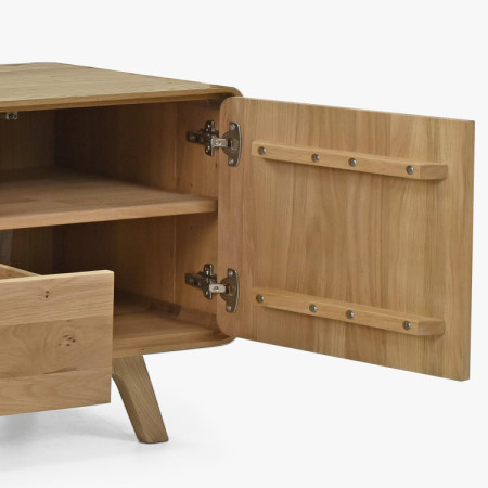 Fa televíziós komód, fehér tölgy