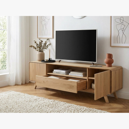Fa televíziós komód, fehér tölgy