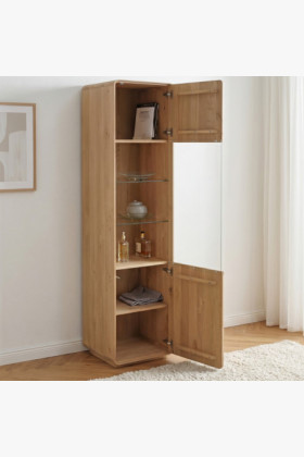 Egyszárnyú tölgy vitrinszekrény, fehér tölgy 2