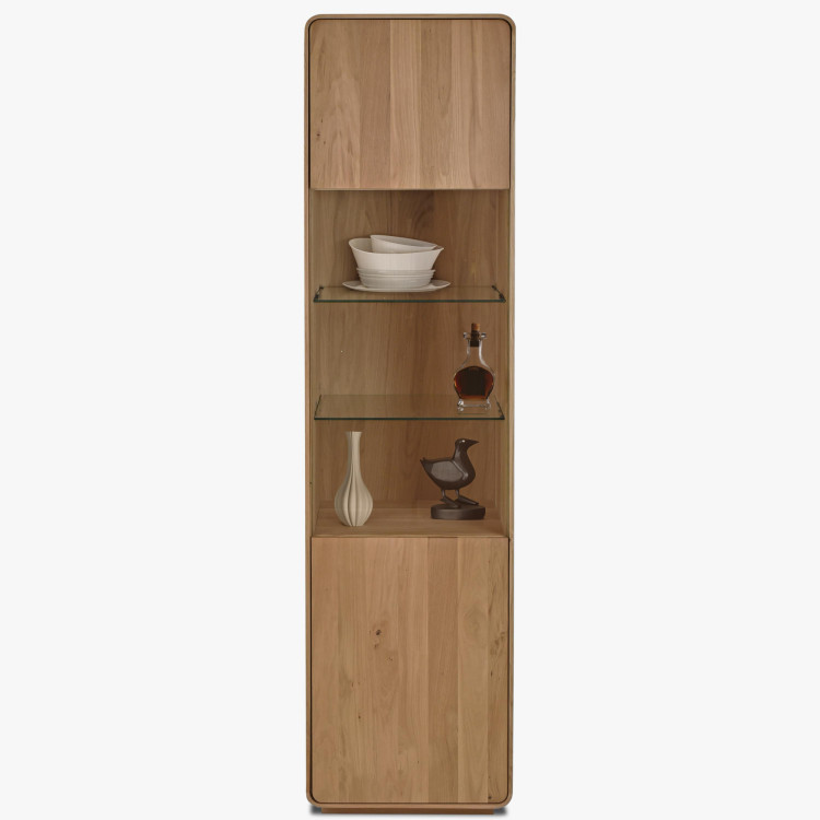 Egyszárnyú tölgy vitrinszekrény, fehér tölgy