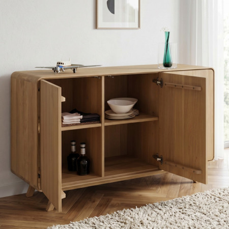 Fa komód fehér tölgy ajtókkal