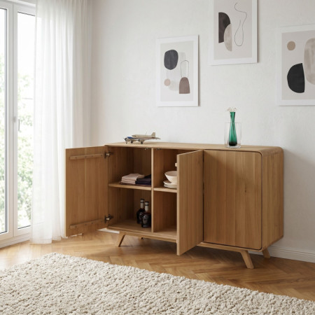 Fa komód fehér tölgy ajtókkal