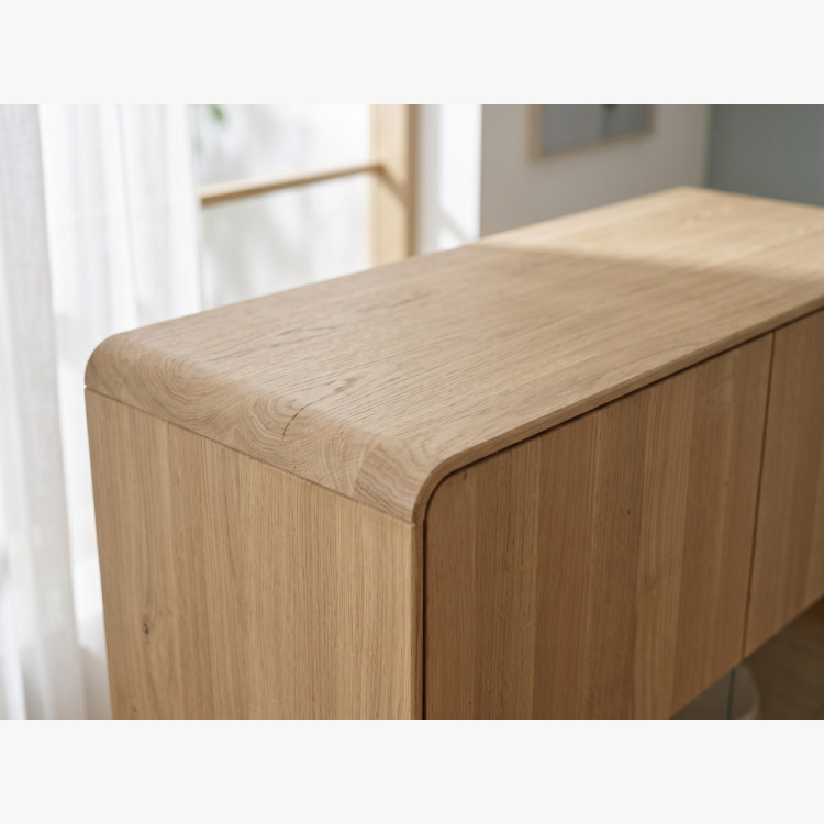 Kétszárnyú tölgy vitrines szekrény, fehér tölgy