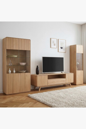 Fa tömör tölgy nappali fal, fehér tölgy színben