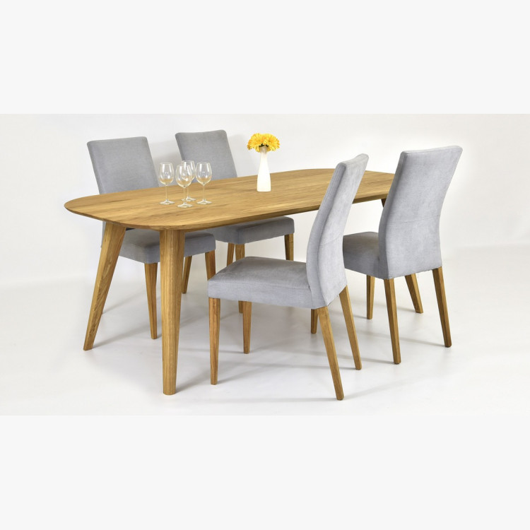 Tölgyfa asztal és modern étkezőszékek   - 6