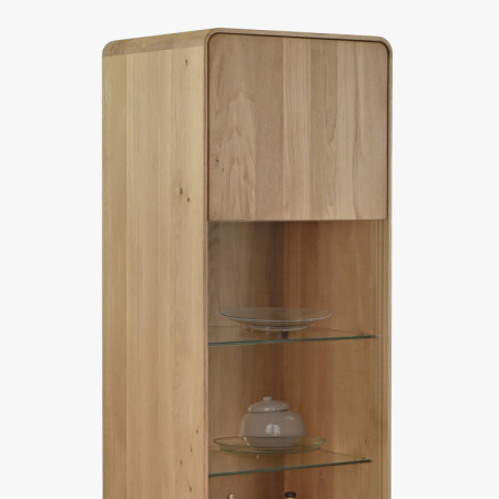 Fa elemekből álló nappali fal - tölgyfa tömör, fehér tölgy színben