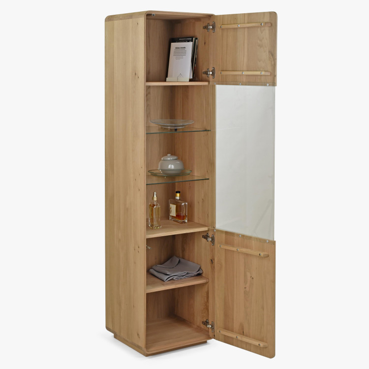 Fa elemekből álló nappali fal - tölgyfa tömör, fehér tölgy színben