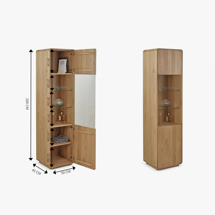 Fa elemekből álló nappali fal - tölgyfa tömör, fehér tölgy színben