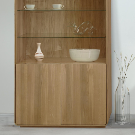 Fa elemekből álló nappali fal - tölgyfa tömör, fehér tölgy színben