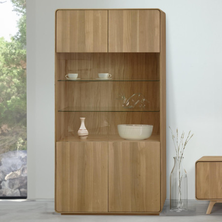 Fa elemekből álló nappali fal - tölgyfa tömör, fehér tölgy színben