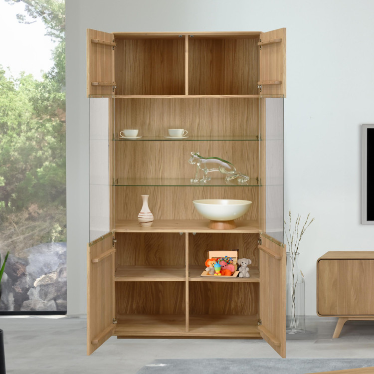 Fa elemekből álló nappali fal - tölgyfa tömör, fehér tölgy színben