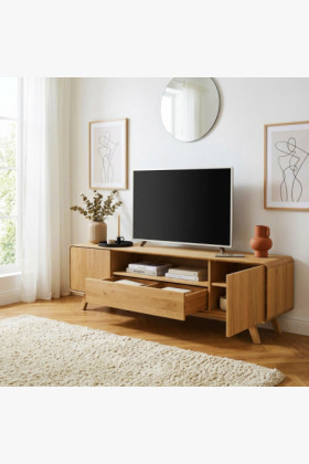 Tömör tölgy TV komód 180 cm Avalon tölgy natural 2