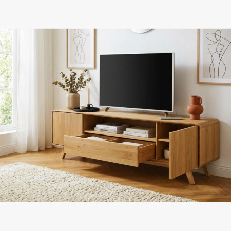 Tömör tölgy TV komód 180 cm Avalon tölgy natural
