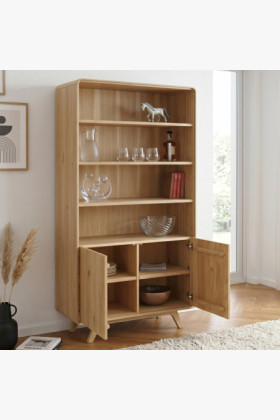 Fa tölgy polc ajtókkal, fehér tölgy 2