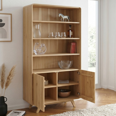 Fa tölgy polc ajtókkal, fehér tölgy