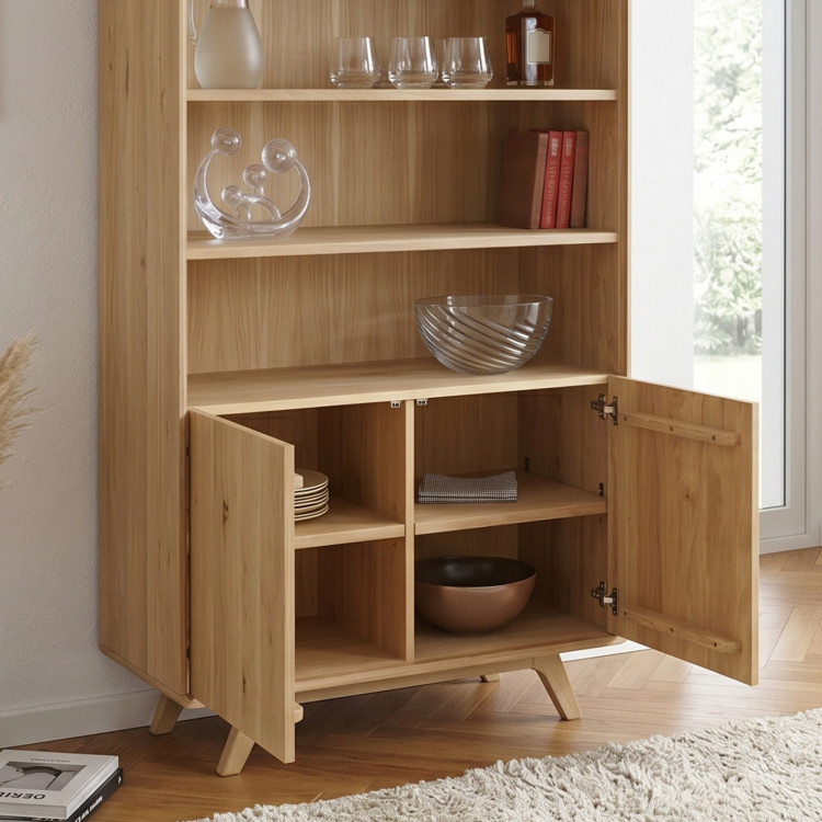 Fa tölgy polc ajtókkal, fehér tölgy