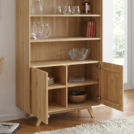 Fa tölgy polc ajtókkal, fehér tölgy