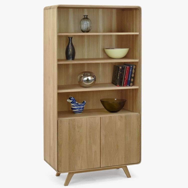 Fa tölgy polc ajtókkal, fehér tölgy