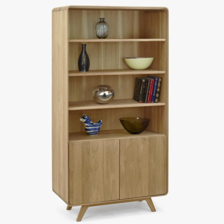 Fa tölgy polc ajtókkal, fehér tölgy