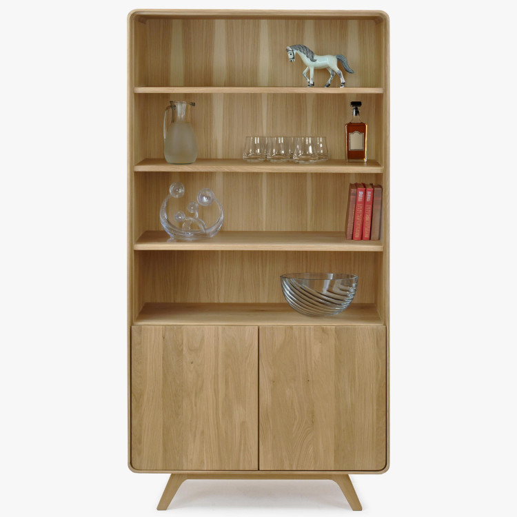 Fa tölgy polc ajtókkal, fehér tölgy