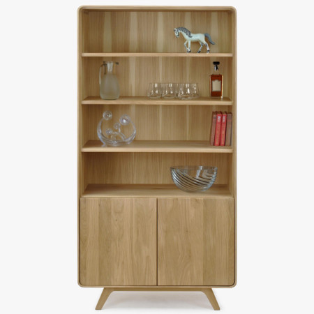 Fa tölgy polc ajtókkal, fehér tölgy