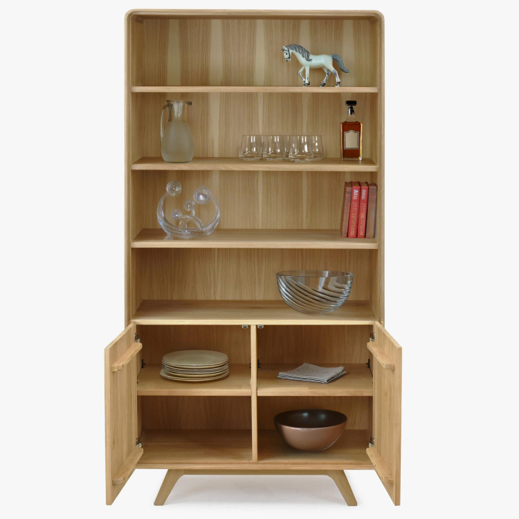 Fa tölgy polc ajtókkal, fehér tölgy