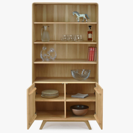 Fa tölgy polc ajtókkal, fehér tölgy