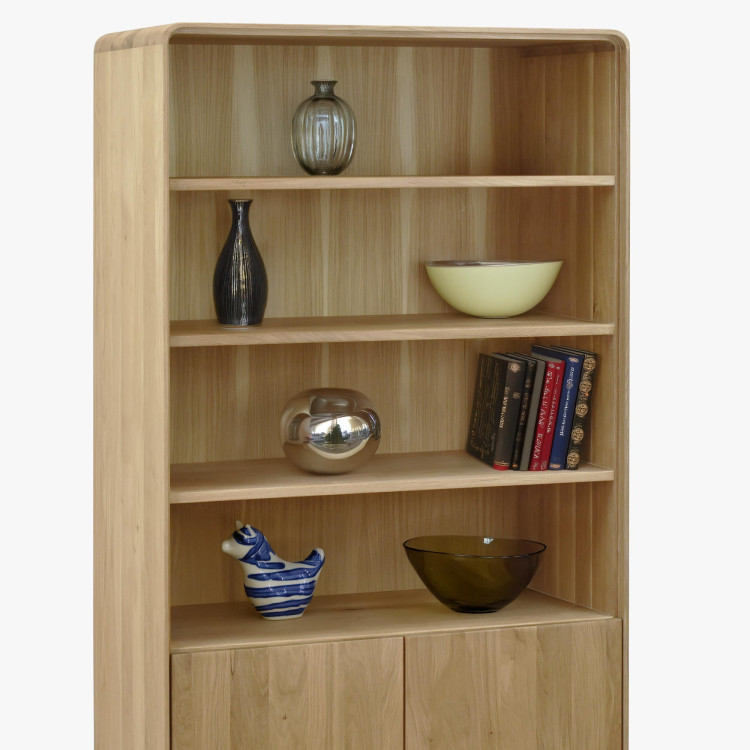 Fa tölgy polc ajtókkal, fehér tölgy