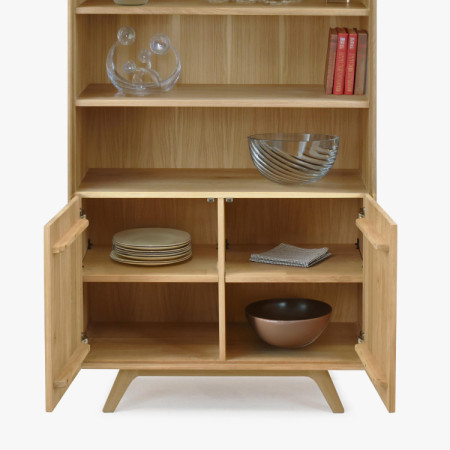 Fa tölgy polc ajtókkal, fehér tölgy