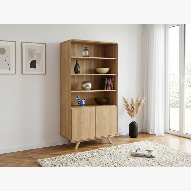 Fa tölgy polc ajtókkal, fehér tölgy