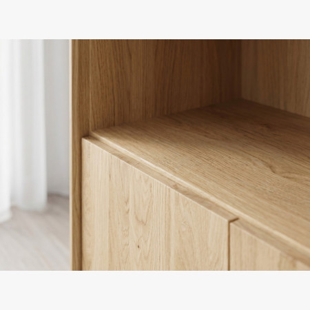 Fa tölgy polc ajtókkal, fehér tölgy