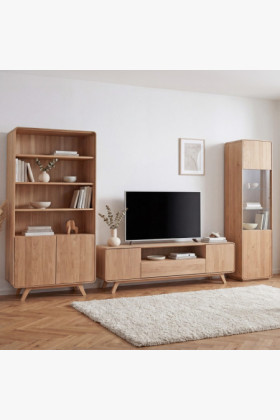 Nappali fal - tömör tölgy fehér tölgy színben