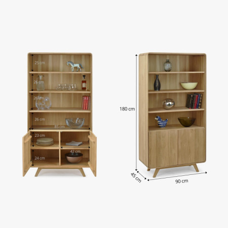 Nappali fal - tömör tölgy fehér tölgy színben