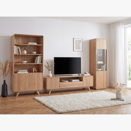 Nappali fal - tömör tölgy fehér tölgy színben