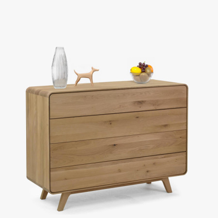 Fa komód fehér tölgy 4 fiókkal