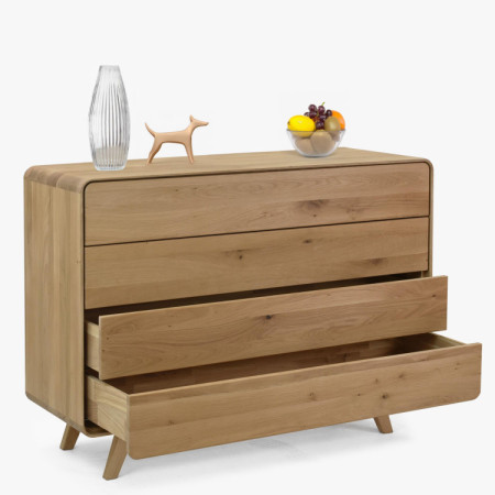 Fa komód fehér tölgy 4 fiókkal
