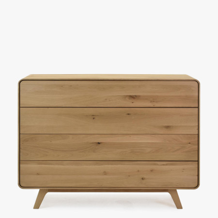 Fa komód fehér tölgy 4 fiókkal