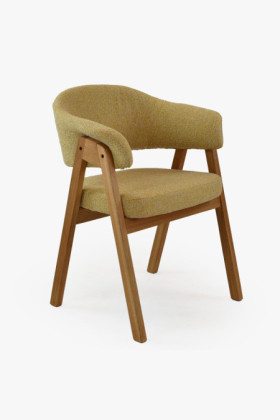 Tölgyfa szék karfával, sárga