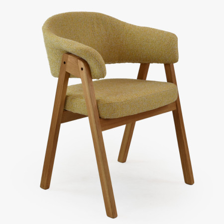 Tölgyfa szék karfával, sárga