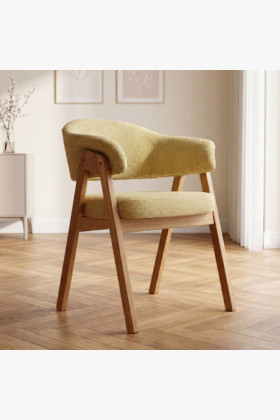 Tölgyfa szék karfával, sárga 2