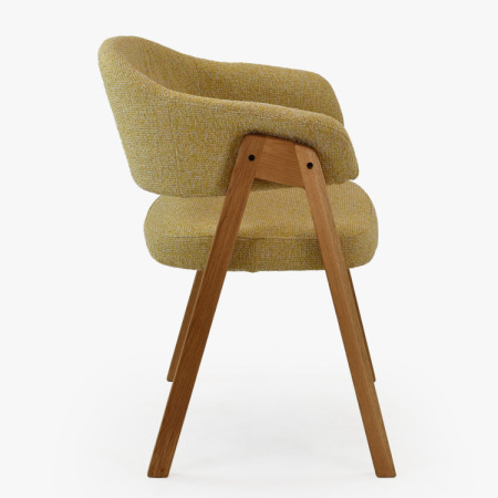 Tölgyfa szék karfával, sárga