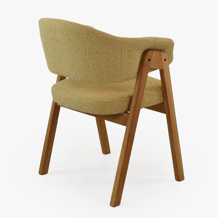 Tölgyfa szék karfával, sárga