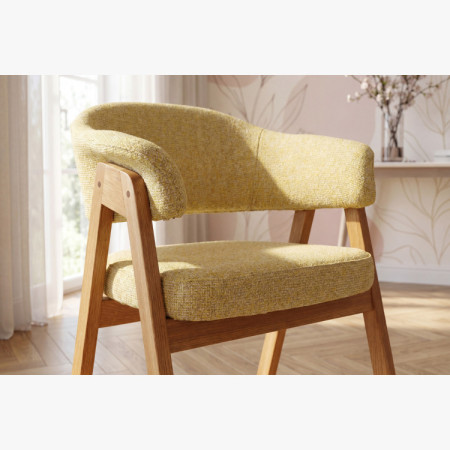 Tölgyfa szék karfával, sárga