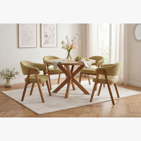 Tölgyfa szék karfával, sárga