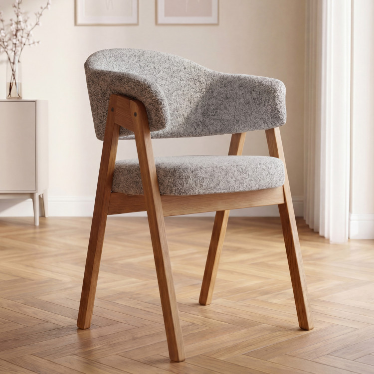 Modern karfás szék, szürke