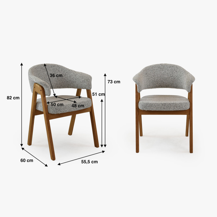 Modern karfás szék, szürke