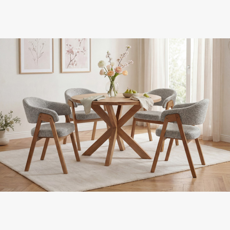 Modern karfás szék, szürke