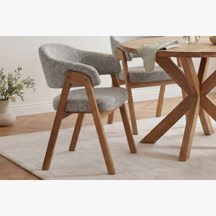 Modern karfás szék, szürke