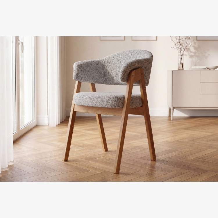 Modern karfás szék, szürke